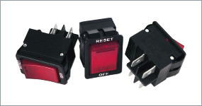 TWINNED POLES ROCKER SWITCH CIRCUIT BREAKER